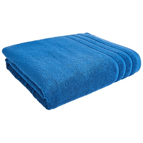 Toalla de baño 100% algodón color azul oscuro, densidad de 500g/m², ACTUEL.