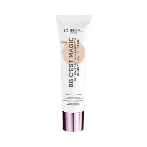 L'ORÉAL PARIS  BB cream c´est magic Tono medium Base de maquillaje hidratante, unificante y fluida con FPS 20.