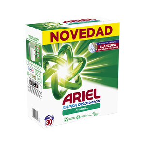 ARIEL Detergente en polvo ARIEL 30 lavados.