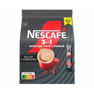 NESCAFÉ Café soluble 3 en 1 (café+leche+azúcar) 10 uds. de 17 g,