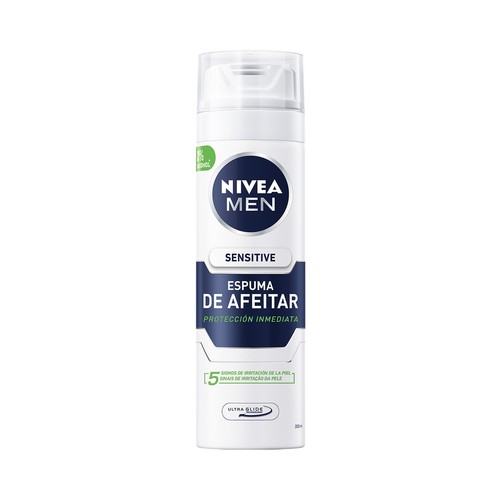 NIVEA Men sensitive Espuma de afeitar sin alcohol, para pieles sensibles 200 ml.