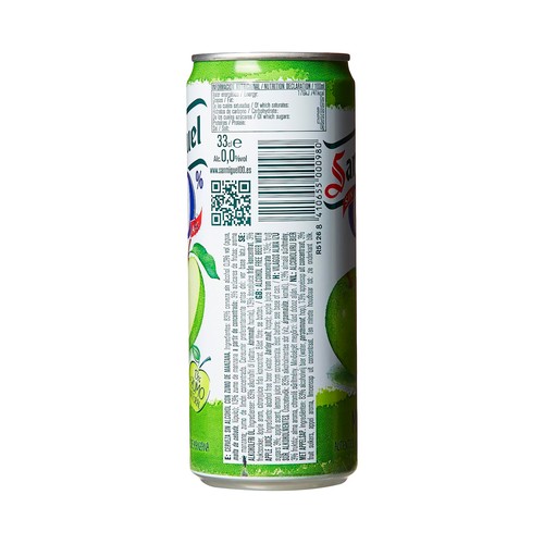 SAN MIGUEL Cerveza (0,0% alcohol) con sabor a manzana lata de 33 cl.