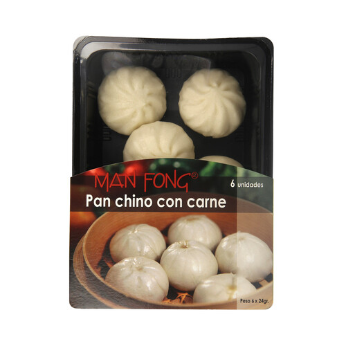 MANFONG Pan chino relleno de carne MAN FONG 6 uds.