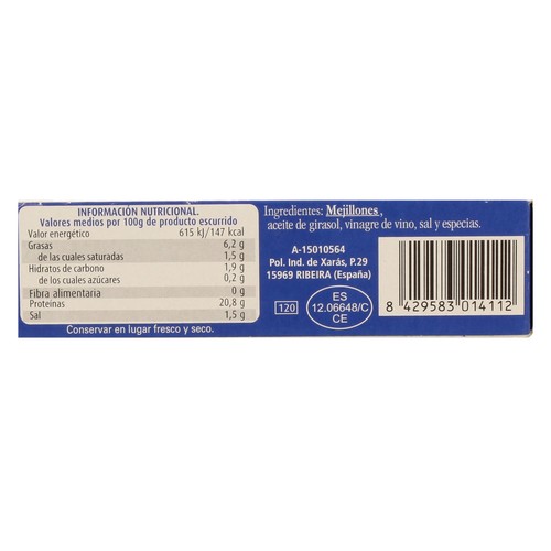 SÁLVORA Mejillones escabeche 13/18 piezas 69 g.
