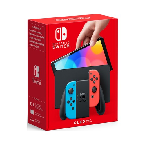 NINTENDO SWITCH OLED azul neón/rojo neón.