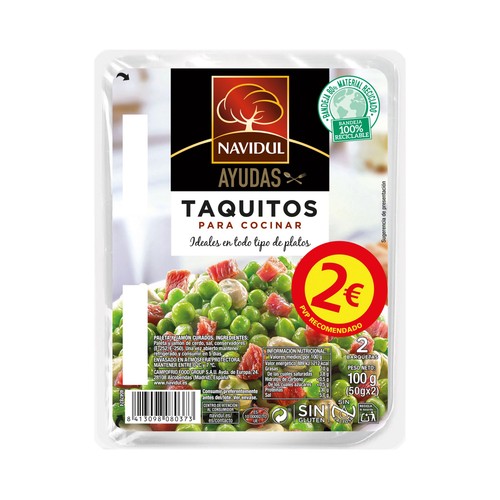 Imagen de Taquitos de jamón curado sin gluten NAVIDUL 2 x 60 g.
