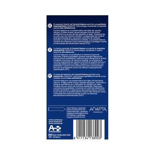 CONTROL Preservativos lubricados con perfecta adaptabilidad CONTROL Nature 12 uds.