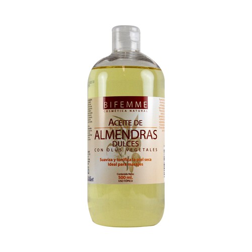 Aceite corporal de almendras dulces especial para piel seca BIFEMME 500 ml.