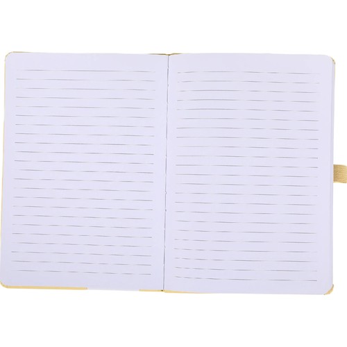 Cuaderno A5 de hojas rayadas, 96 hojas, color amarillo, ALCAMPO.