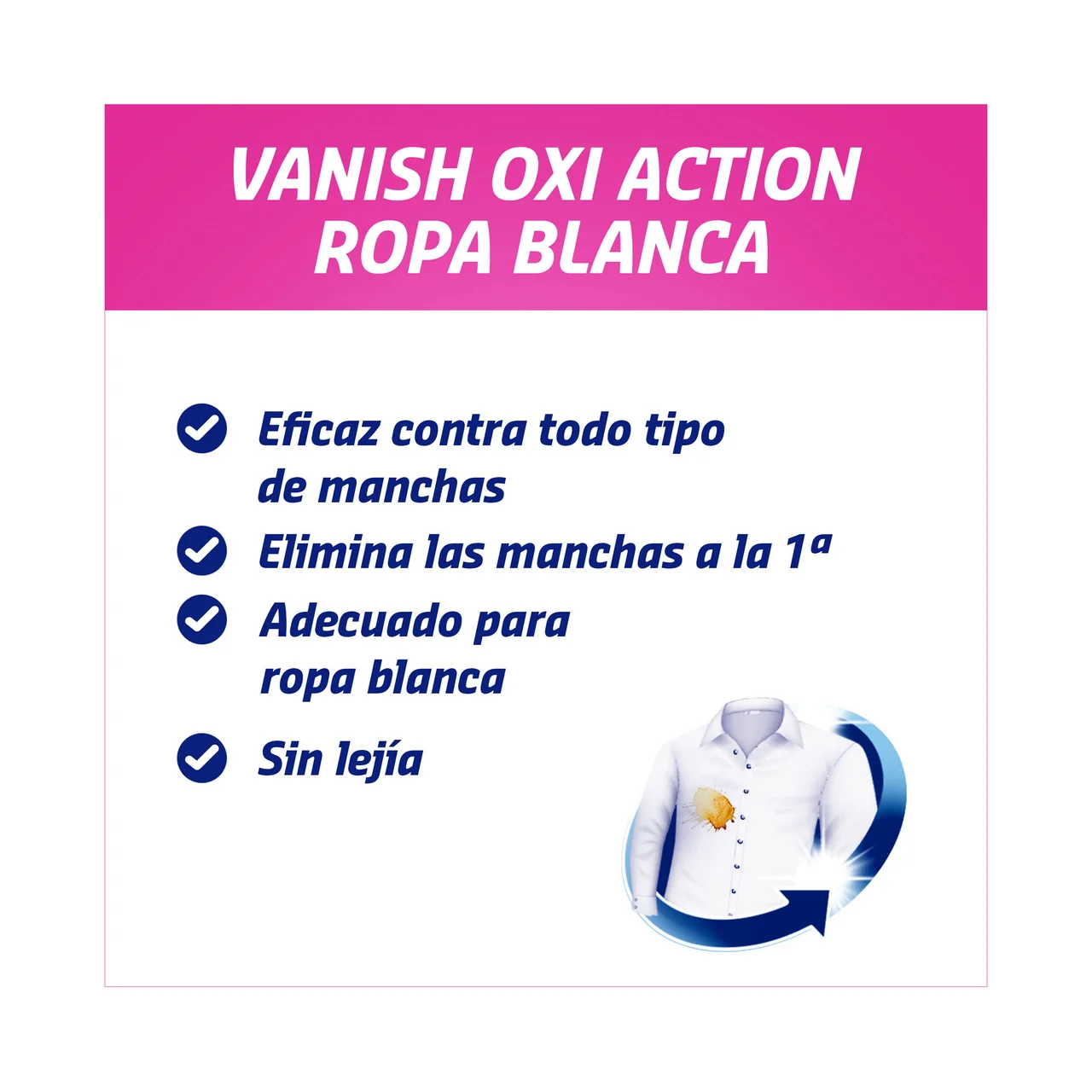VANISH Quitamanchas para ropa blanca sin lejía, VANISH spray 750 ml