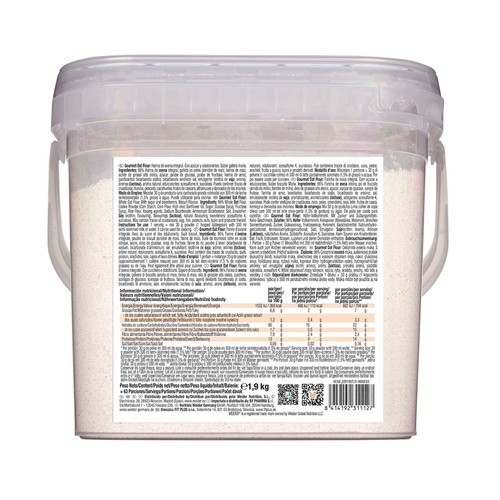 WEIDER Harina de avena, sabor Galleta María 1,9 kg.