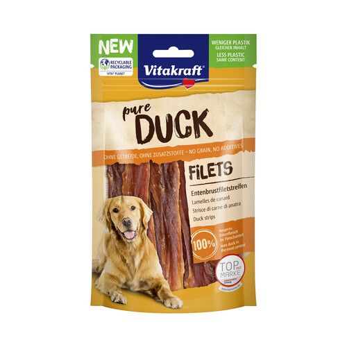 VITAKRAFT Snacks naturales para perro de tiras de pato VITAKRAFT 80 gr.