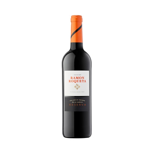 RAMÓN ROQUETA Vino tinto reserva con D.O. Cataluña botella de 75 cl.