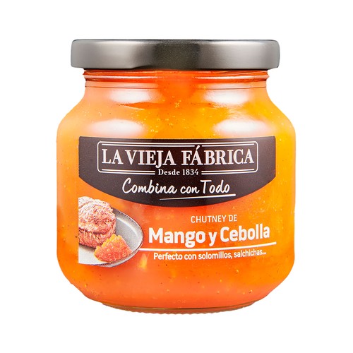 LA VIEJA FABRICA Salsa dulce chutney de Mango y Cebolla - Tarro 280g