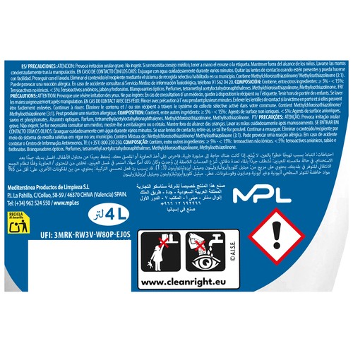 EKOSAN Detergente líquido para lavadora especial para ropa de color 61 DS