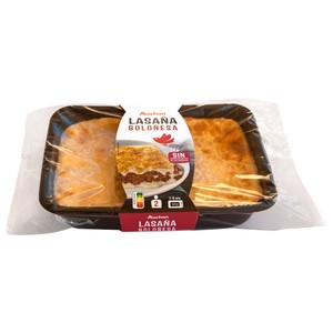 Imagen de AUCHAN Lasaña Boloñesa, elaborada sin conservantes ni colorantes, lista para calentar y comer 700 g. Producto Alcampo
