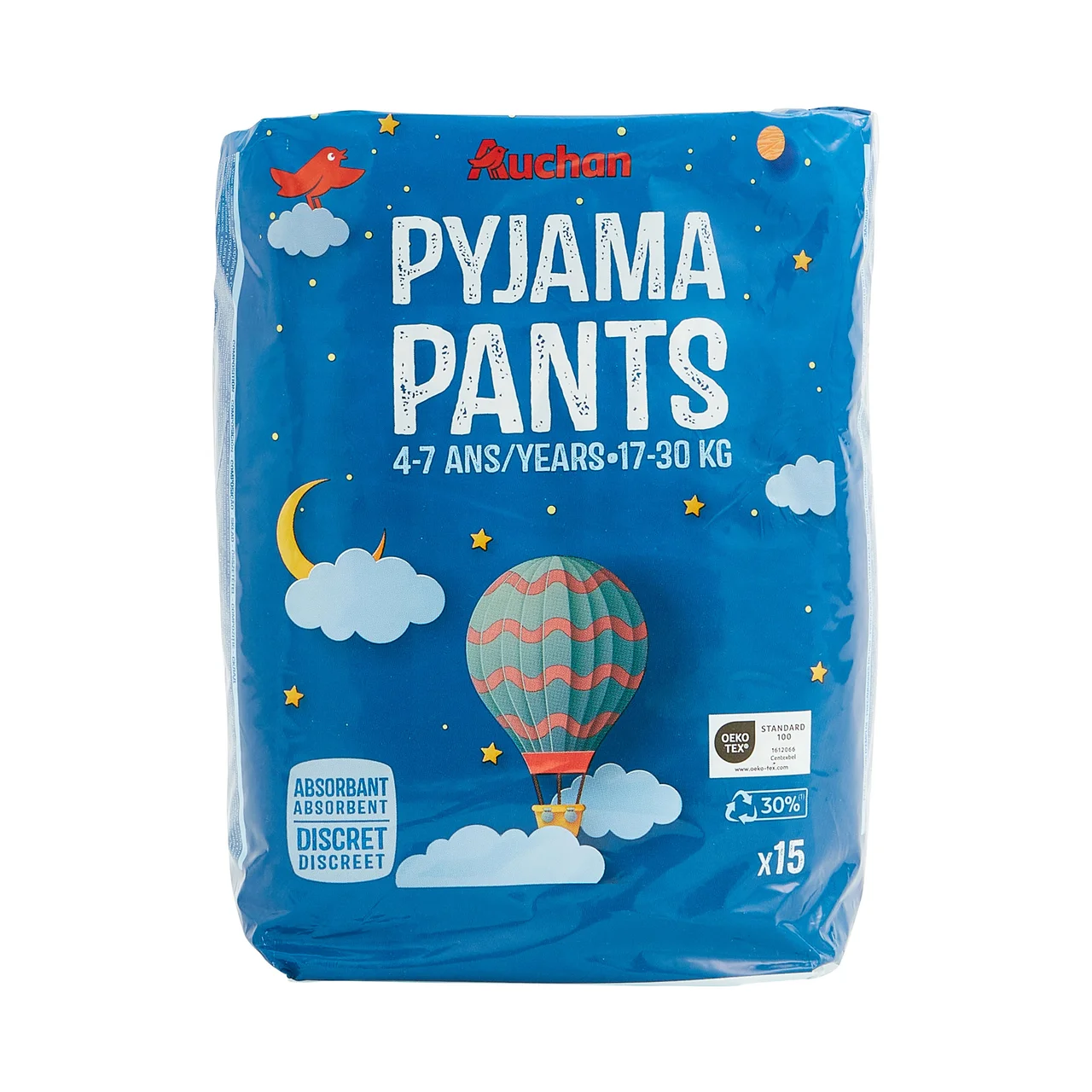 PRODUCTO ALCAMPO Pañales de noche talla 7 unisex (17-30 kg) 15 uds.