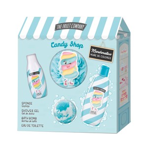Imagen de THE FRUIT COMPANY Candy shop Estuche de colonia y productos para el baño con aroma a nube de colores.