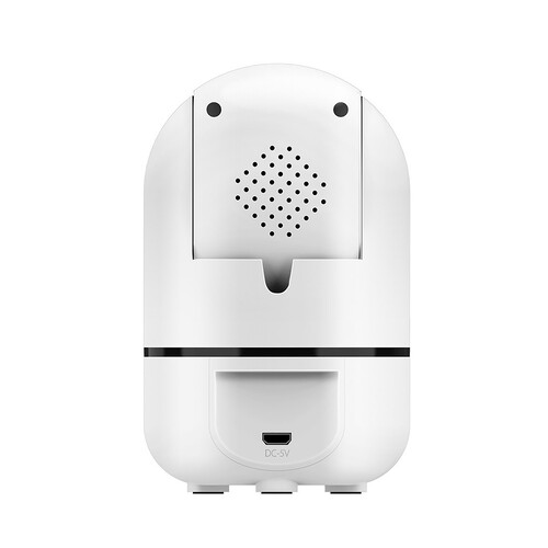 Cámara de seguridad WIFI MUVIT iO, full HD 1080P, uso interior, rotativa 360º, visión automática, tarjeta SD, control con APP.