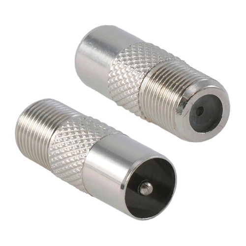 Adaptador QILIVE de coaxial macho a satélite hembra.