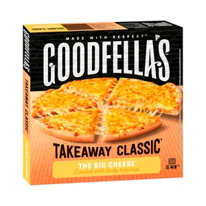 Imagen de GOODFELLA´S Pizza congelada de Mozzarella, Cheddar rojo Cheddar blanco, cocida en horno de piedra 555 g.