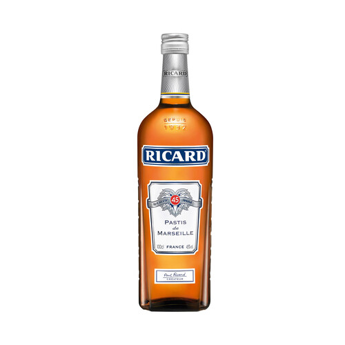 RICARD Pastis (aperitivo de anís típico de Marsella) RICARD botella de 1 l.