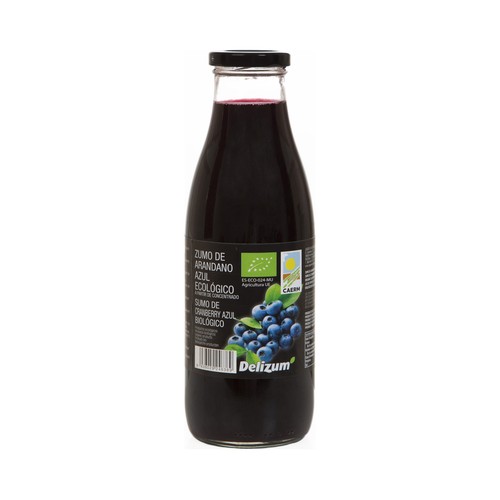DELIZUM Zumo de arándano azul ecológico botella 750 ml.