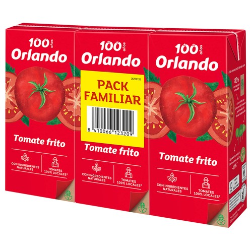 Tomate frito ORLANDO brik de 3 uds x 350 g.