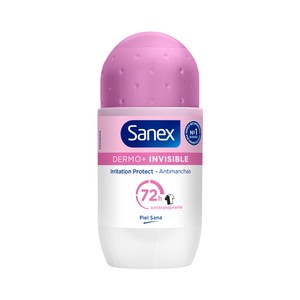 SANEX Dermo+ invisible Desodorante roll on para mujer antitranspirante 72 horas 50 ml.