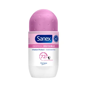 SANEX Dermo+ invisible Desodorante roll on para mujer antitranspirante 72 horas 50 ml.