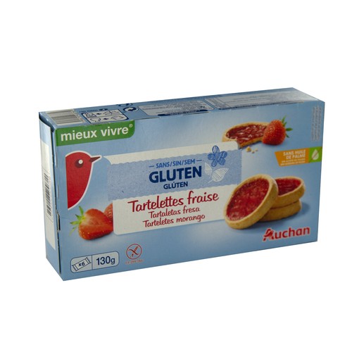 Tartaletas de fresa sin gluten PRODUCTO ALCAMPO 130 g.