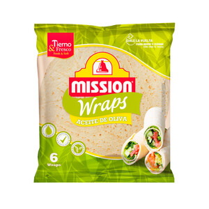 Imagen de MISSION Tortillas de trigo (wraps) con aceite de oliva 6 uds. 370 g.