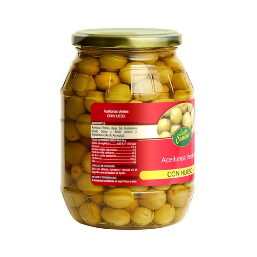 CUATRO CAMINOS Aceitunas verdes con hueso 600 g.