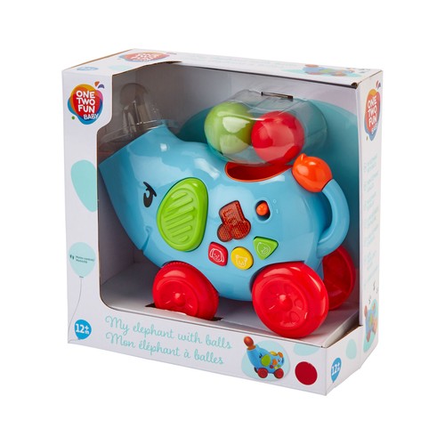 Elefante andarín lanzabolas musical, Baby ONE TWO FUN ALCAMPO.
