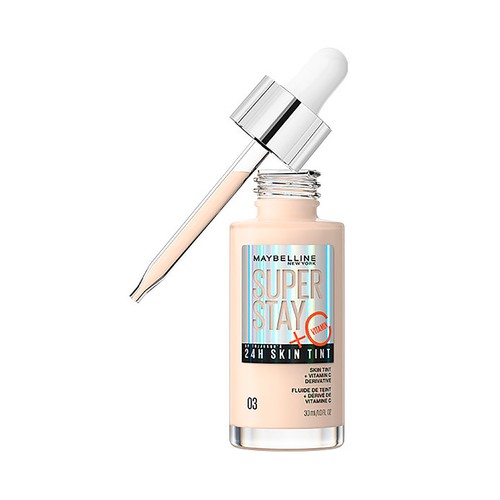 MAYBELLINE Super stay skin tint Tono 03  Base de maquillaje ligera de larga duración.