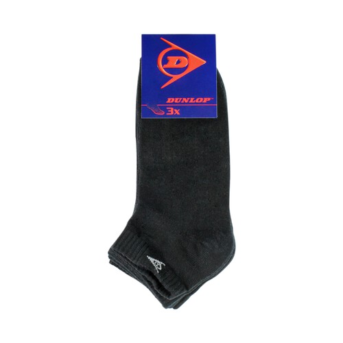 Pack de 3 pares de calcetines DUNLOP Performance, color negro, talla 43/46.