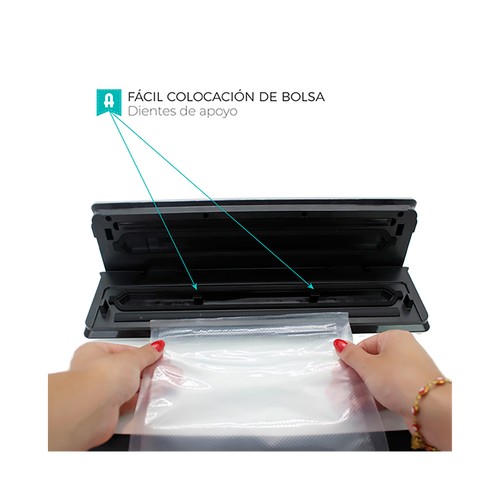 Envasadora al vacío para alimentos ALFA VAC&GO, color negra, 70W, 4 funciones