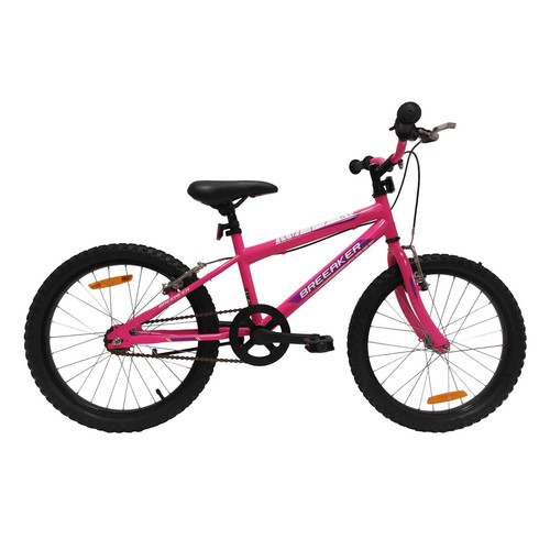 Bicileta junior 20" (50,8cm) cuadro de acero, frenos V-Brake, color rosa fucsia JUMPERTREK.