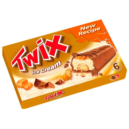 White Barritas de helado con caramelo y cacahuete tostado, recubiertos de chocolate blanco 5 uds.