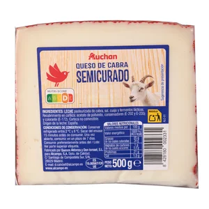 AUCHAN Queso de cabra semicurado 500 g Producto Alcampo.