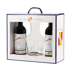 CUNE Estuche con 2 botellas de vino tinto crianza con D.O. Ca. Rioja + decantador.