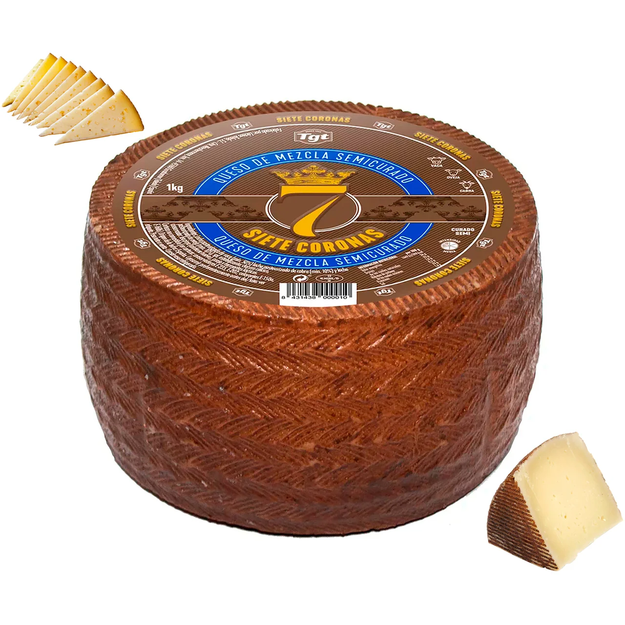 7 CORONAS Queso mezcla semicurado. - Trozo