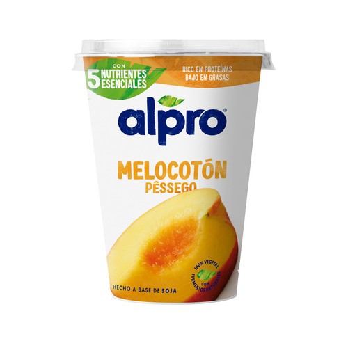 ALPRO Especialidad de soja vegetal con fermentos naturales y melocotón 400 g.