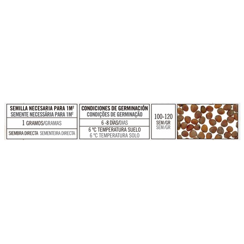 Sobre de semillas para sembrar rabanitos de la variedad roja redonda PRODUCTO ALCAMPO.