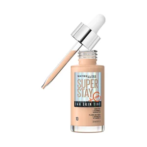 MAYBELLINE Super stay skin tint tono 10 Base de maquillaje fluida enriquecida con vitamina C.