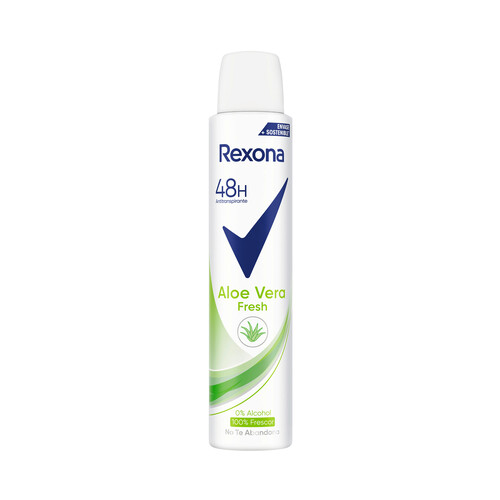 REXONA Aloe vera fresh Desodorante en spray para mujer con aloe vera 200 ml.