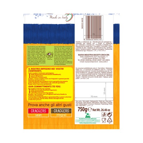 CRICH Crackers sin sal 750 gr.