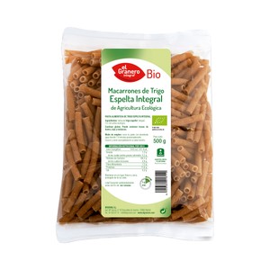 Imagen de EL GRANERO Integral Pasta macarrones de trigo (espelta integral ecológica) 500 g.