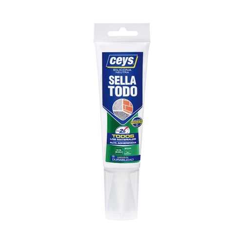 Silicona neutra multiusos, blanco, CEYS Sella Todo, 125ml.