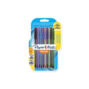 Imagen de 10 bolígrafos roller, grip suave, punta media, grosor 1mm, varios colores PAPER MATE Inkjoy 100 St.